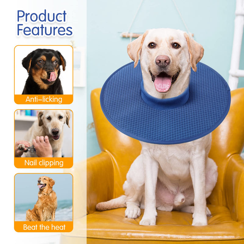Dog Recovery Collar,Dog Soft Cone Collar Alternative After Surgery,Adjustable,Breathable E Collar for Large/Medium/Small Dogs Cats,Blue L Blue-L Mesh - PawsPlanet Australia