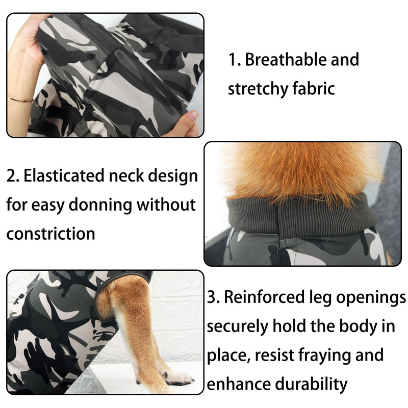 Dog Recovery Suit for Surgery, Dog Vest after Surgery Female, Cone Collar Alternative, Breathable Spay Suit with Camouflage Design for Medium Dogs Prevent Licking, L