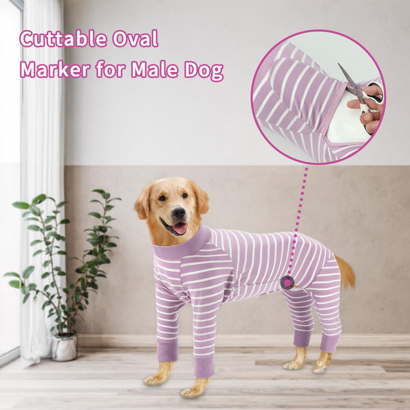 FHTONGE Dog Surgery Recovery Suit, 2 Pcs Dog Onesie Surgical Suit for After Neuter Spay Abdominal Wounds Protector, Snugly Long Anti-Licking Sleeve Dog Pajamas for Shedding Skin Disease Medical 5XL 5XL (Pack of 2) - PawsPlanet Australia