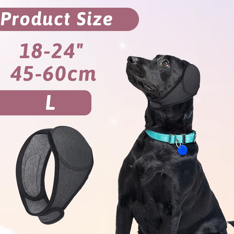 InnoHHustle Dog Ears Cover, Noise Protection Cover Waterproof Snoods Adjustable Dog Ear Muffs Dogs Quiet Calming Hood Ear Head Wrap for Noise, Bath, Grooming, Anxiety Relief (Gray, Large)