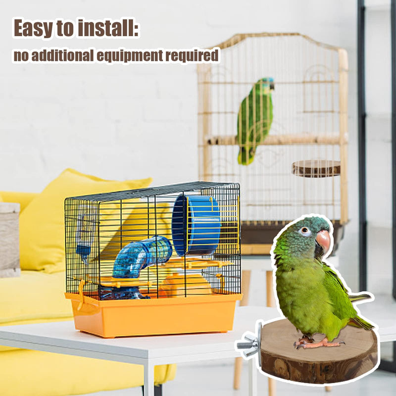 Natural Wood Bird Perches for Cage, Parrot Perch Stand & Platform, Bird Cage Accessories for Parakeets, Cockatiels, Conures, Lovebirds (Brown, Core Perch & Platform - 8PCS) brown - PawsPlanet Australia