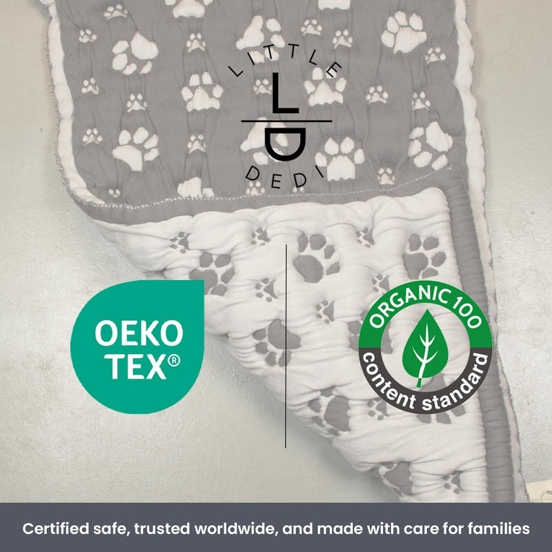 PetMat in Charcoal Harbor Mist | Organic Cotton Crate Pad for Small Dogs & Cats | Reversible & Seamless | Soft 3D Knit | Washable Pet Mat | Stylish 16x24 Pad for Crates & Nurseries 16X24 In - PawsPlanet Australia