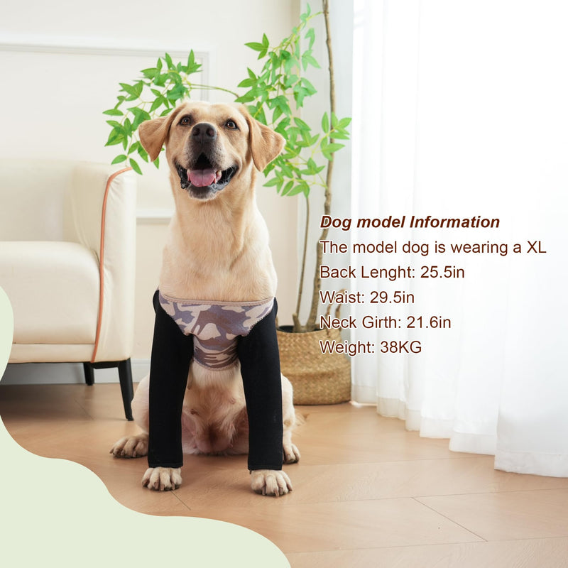 Dog Recovery Sleeve, Dog Recovery Suit, Abrasion Resistant Dog Recovery Sleeve Front Leg, Washable 3mm Thick and Breathable, Pet Wounds Prevent Licking, Bite, Being Wet (XLarge, Both Legs) XLarge - PawsPlanet Australia
