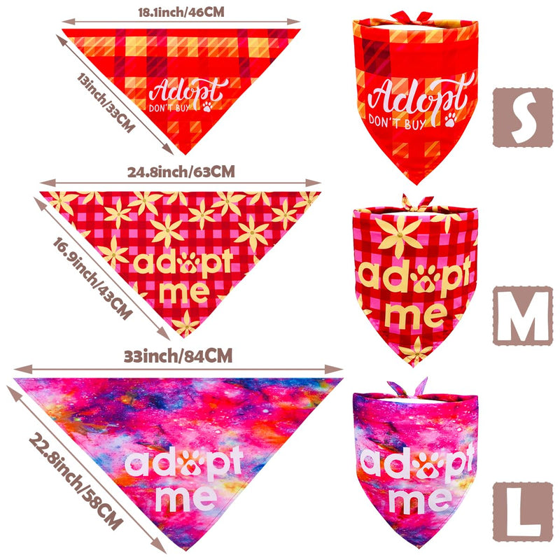 30Pcs/Pack Adopt Me Dog Bandanas Bulk Stitching Hemming Selvedge Sewing Scarves with Paw Print for Large Extra Large XL XXL Foster Animals to Look for Homes or Adoption Large/Extral Large