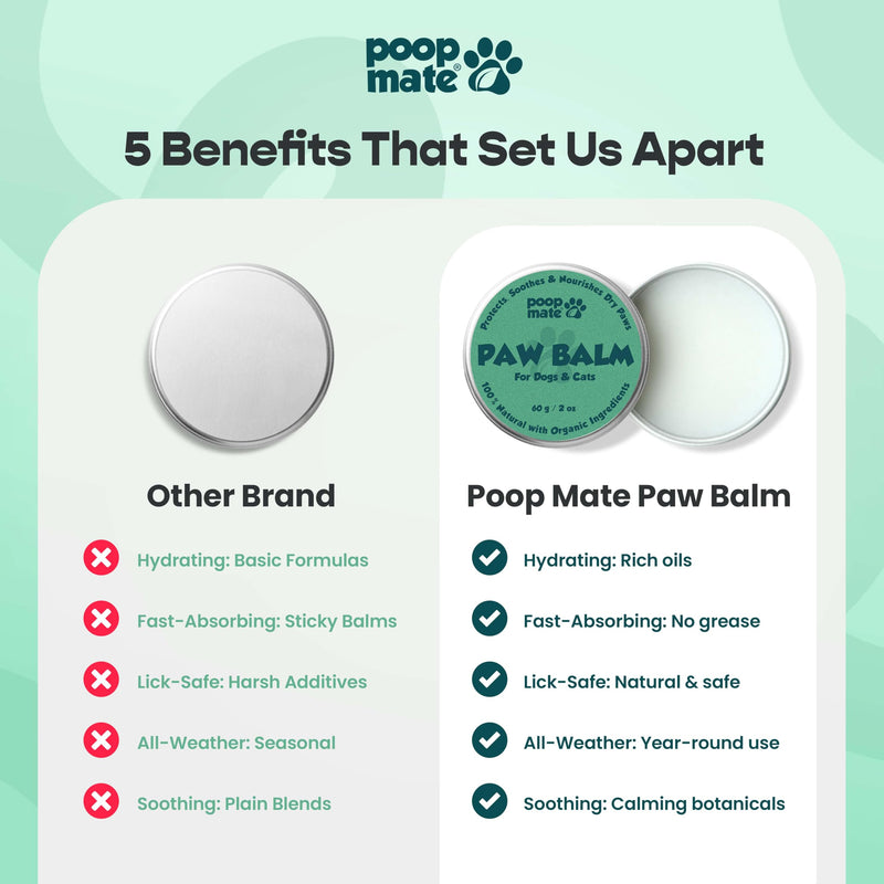 Dog Paw Balm & Nose Balm – Natural, Lick-Safe Paw Care for Dogs – Moisturizing Snout Cream with Coconut Oil, Shea Butter & Vitamin E – Protects Cracked Pads & Dry Noses – 2 oz - PawsPlanet Australia