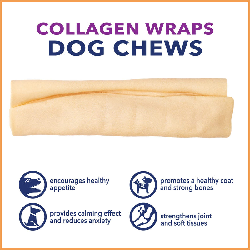 Pet Factory CareChewz Collagen 6-7" Small Wraps Dog Chew Treats - Natural Flavor, 12 Count/1 Pack 12 Count (Pack of 1) - PawsPlanet Australia