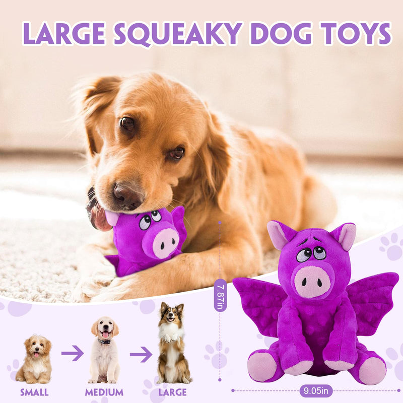 Squeaky Dog Toys for Large Dogs, Plush Dog Toys with Crinkle Paper, Interactive Dog Toys to Keep Them Busy, Tough Dog Chew Toys, Dog Toys for Large, Medium, Small Dogs - PawsPlanet Australia