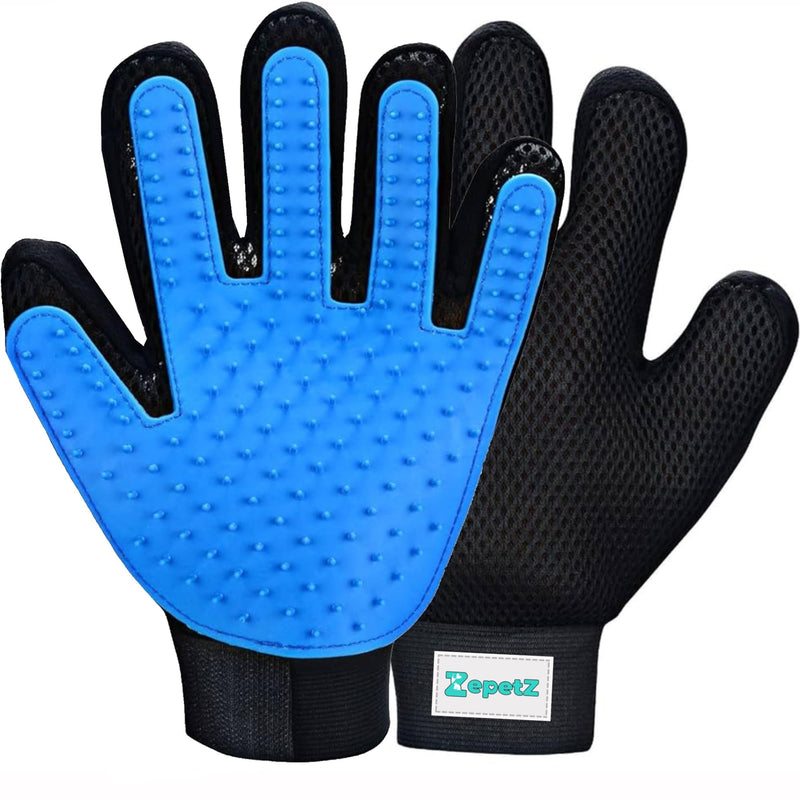 (Left hand) 1-Pack - Multi-Functional Pet Hair Remover Glove for Gentle Grooming, Bathing, and Massaging Dogs, Cats, and Horses – Perfect for Reducing Shedding - Blue - Only 1 left Hand included. - PawsPlanet Australia