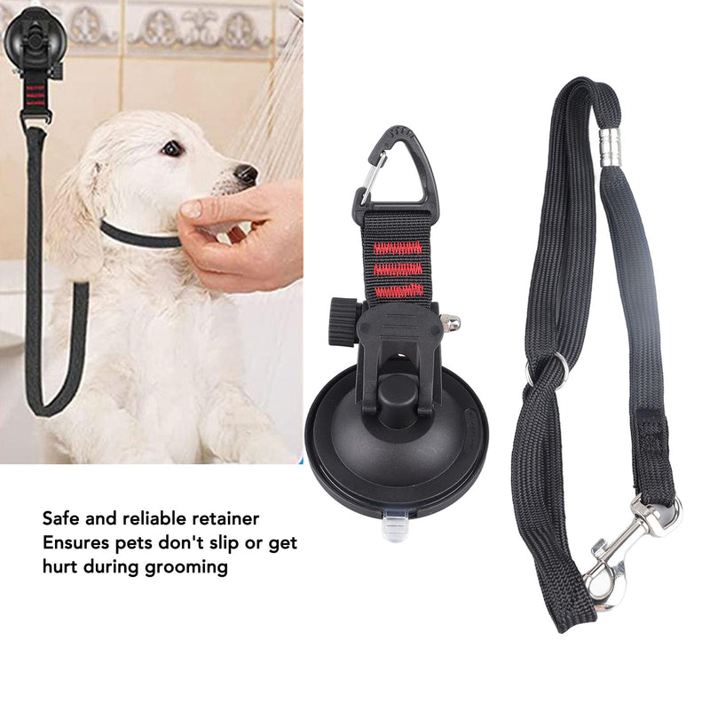 Dog Bathing Tether, Adjustable Collar Dog Tub with Suction Cup, Restraint Leash for Dog Cat Shower and Grooming, Rubber Material, Portable and Compact - PawsPlanet Australia