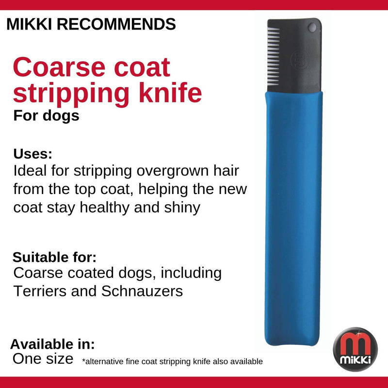Mikki Dog, Puppy Grooming Stripping Knife - Hand Stripping Blade Tool for Coarse Hair Coats,Blue Coarse Coats - PawsPlanet Australia