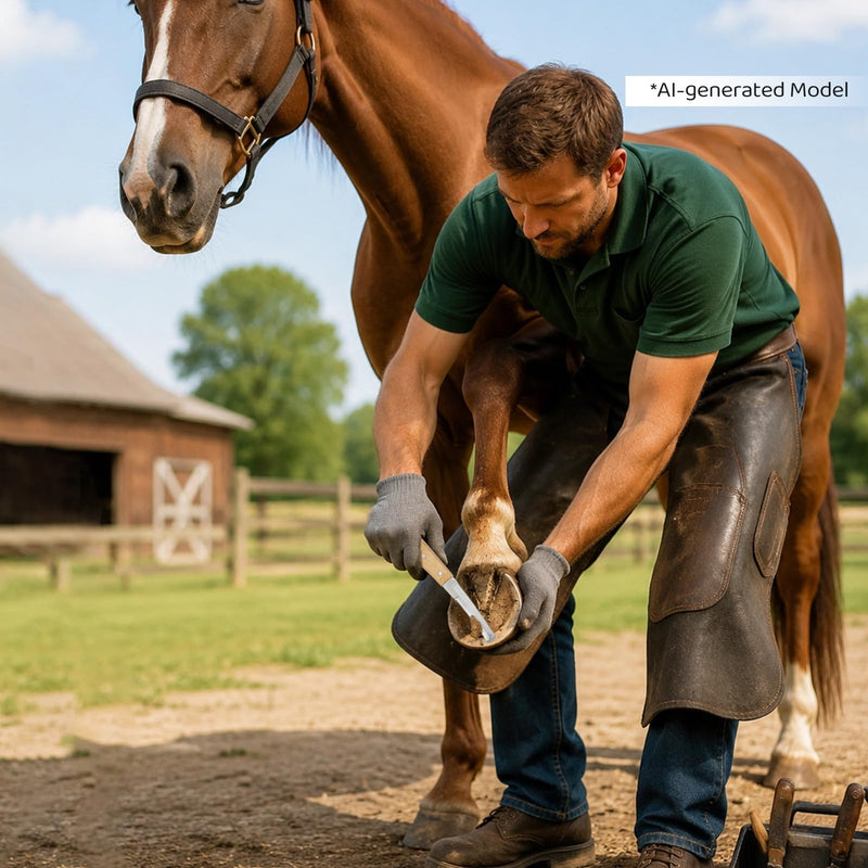 Hoof Knife Double Edge with Wooden Ergonomic Handle Hoof Trimmer Farrier Tool for Horses, Cows & Farm Livestock