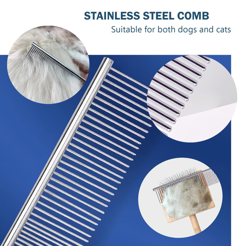 Slicker Brush for Dogs, Professional Dog Grooming Brush for Golden Doodle & Poodle - Deshedding Dog Brush for Medium or Long Haired Dogs, Remove Tangles, Knots and Mats (4PCS, Wooden, Large) - PawsPlanet Australia