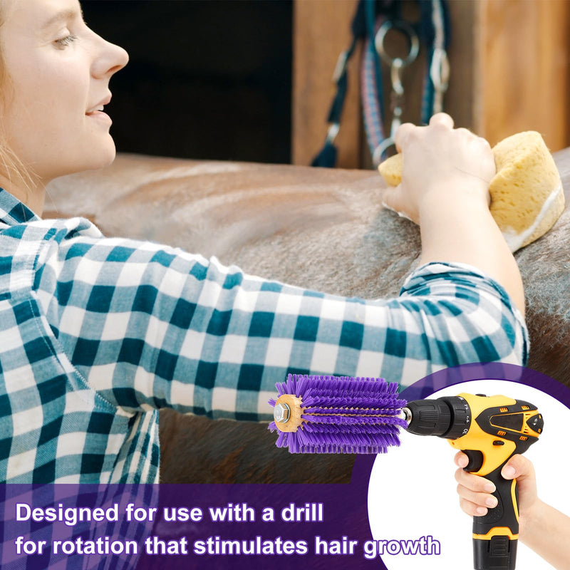 2 Pcs 5.35 inches Livestock Mini Drill Scratch Brush Purple Brush Grooming Kit Suitable for Cattle, Cows, Horses, Sheep and Pigs 5.35 Inch - PawsPlanet Australia
