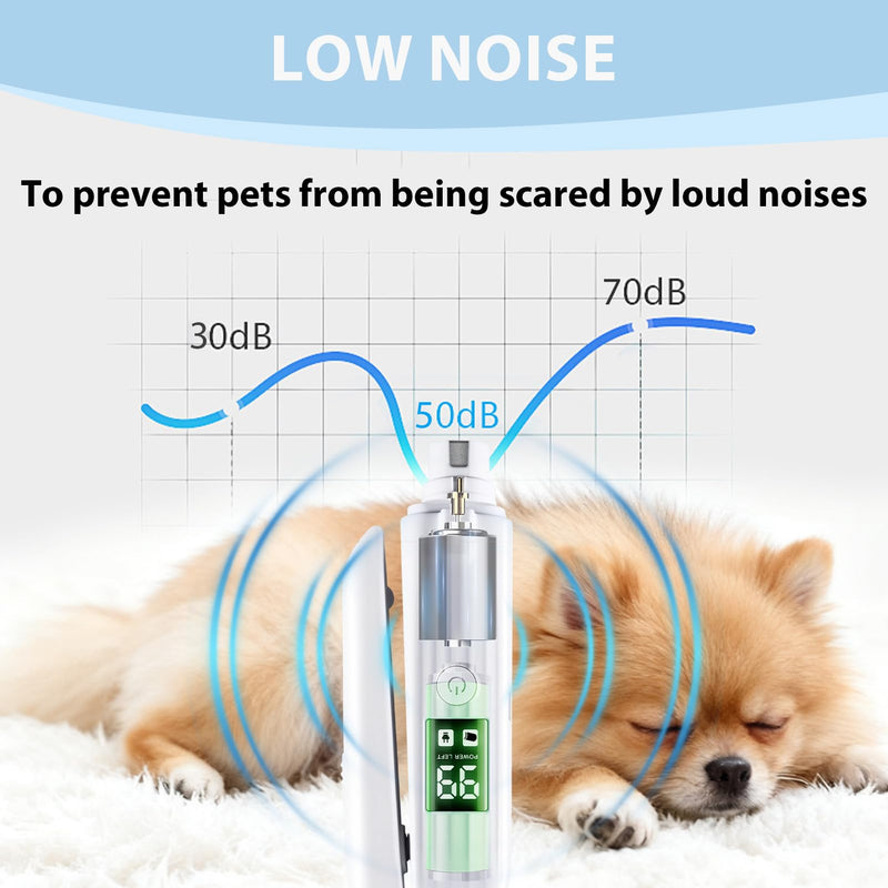 2 in 1 Electric Nail File Dogs, Dog Nails Clippers with Light, Nail Grinder Puppy Dogs, Rechargeable Quiet Electric Cat Claw Grinder with Safety Guard and LED Screen for Kitten Puppy Dog and Cat - PawsPlanet Australia