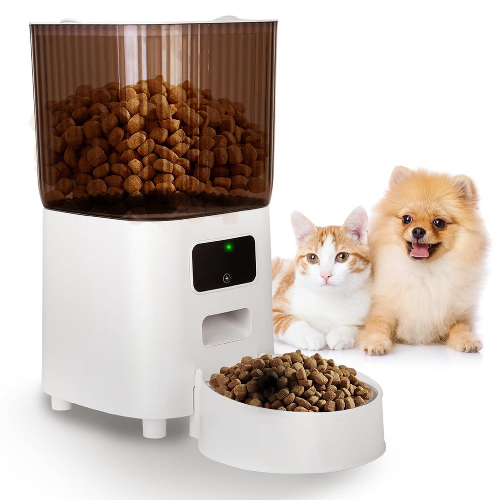 iMounTEK Automatic Pet Feeder 5L Large Food Capacity WiFi Automatic Pet Feeder Timed 2.4G WiFi Cat Feeder with App Control 1-10Meals Dry Food Per Day Type-C Dual Power Supply for Cats Dogs