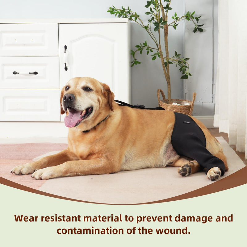 Dog Recovery Sleeve Back Leg Waterproof Diving Material,Dog Leg Sleeve to Stop Licking and Biting Firm and Secure, Adjustable Size, 2.5mm Thick Comfortable Alternative to Cone Collars (Small) Small - PawsPlanet Australia