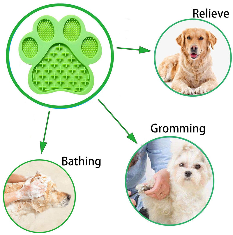 Dog Licking Mat for Anxiety Peanut Butter Slow Feeder Dog Bowls Dog Licking Pad with Strong Suction to Wall for Pet Bathing,Grooming,and Dog Training Green-mat - PawsPlanet Australia