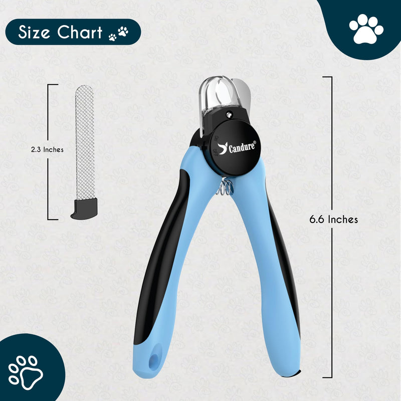 Candure LED Dog Nail Clippers with Light - Pet Nail Clippers with Light for Dogs & Cats, Sharp Stainless Steel Blades for Thick Nails, Safe Grooming Trimmer with Nail File (Sky Blue) Sky Blue Pet Clipper with LED Light - PawsPlanet Australia