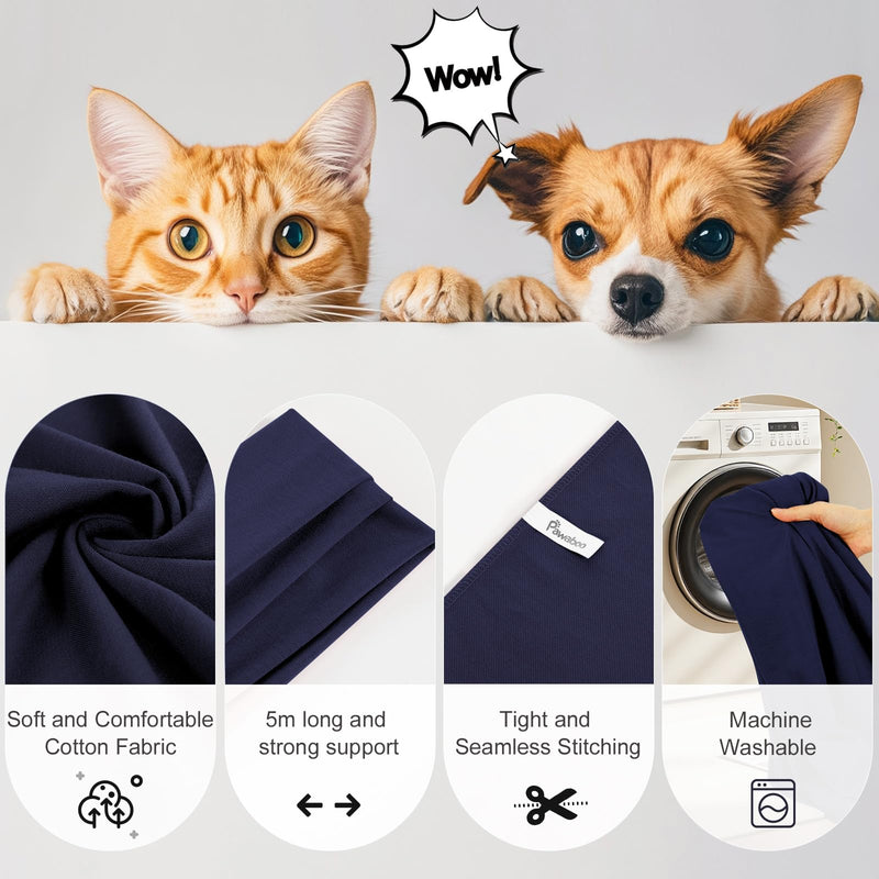 Pawaboo Pet Sling Carrier, Hands Free Dog Carrier Sling for Small Dogs and Cats, Puppy Kitten Pouch Soft Cotton Front Facing Cat Carriers Papoose, Reduce Back Neck Pain, Navy Blue A-Navy Blue - PawsPlanet Australia