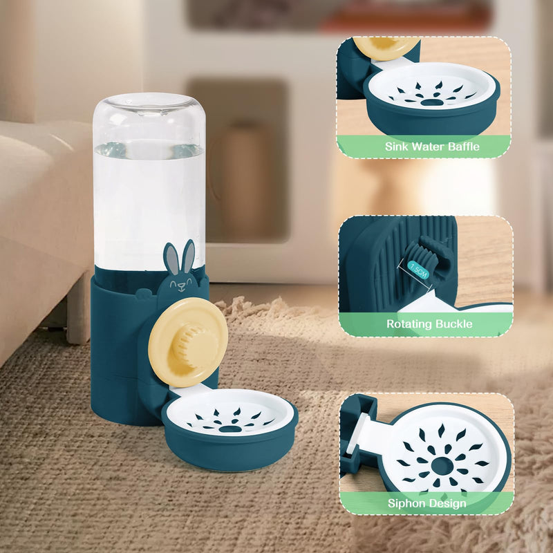 Hanging Automatic Pet Water Dispenser, Auto Siphon Rabbit Ferret Bunny Hedgehog Waterer Dispenser, Cat Dog Water Bowl for Cage Hanging (Dark Blue) Dark Blue - PawsPlanet Australia