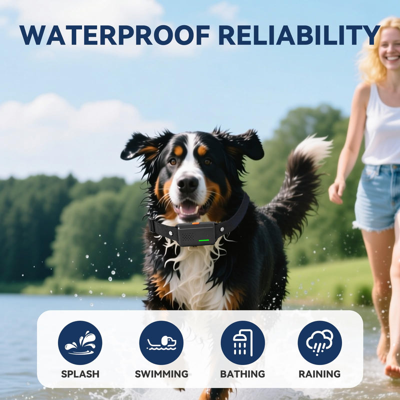CanineJoy Dog Shock Collar and Automatic Bark Collar - 2-in-1 4200FT Dog Training Collar with Remote Control, Waterproof Electric Collar with 4 Training Modes, Security Lock, Rechargeable E-Collar - PawsPlanet Australia