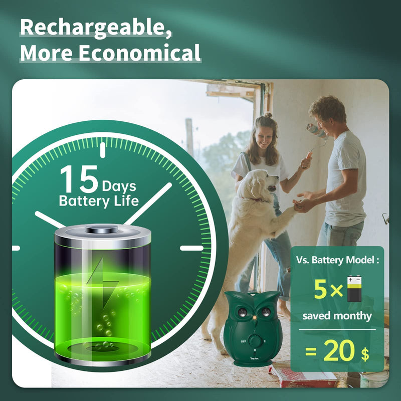 Dog Barking Control Devices with Dual Ultrasonic Speakers, Stronger Rechargeable Anti-Bark Device for Outdoor Waterproof and Indoor, Dog Barking Deterrent Safe for Human & Dogs - PawsPlanet Australia