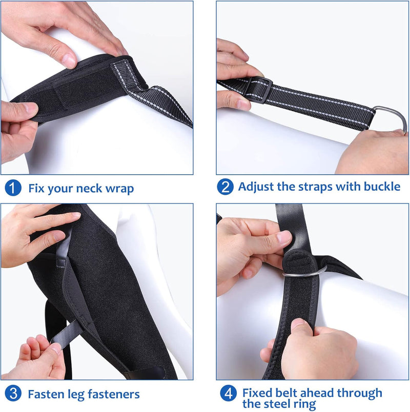 Dog Knee Brace for Torn ACL Hind Leg, Cruciate Ligament Injuries, Patella Dislocation, Double Straps and Comfortable Dog Leg Braces for Back Leg Support (Left- X Large) Left- X large - PawsPlanet Australia