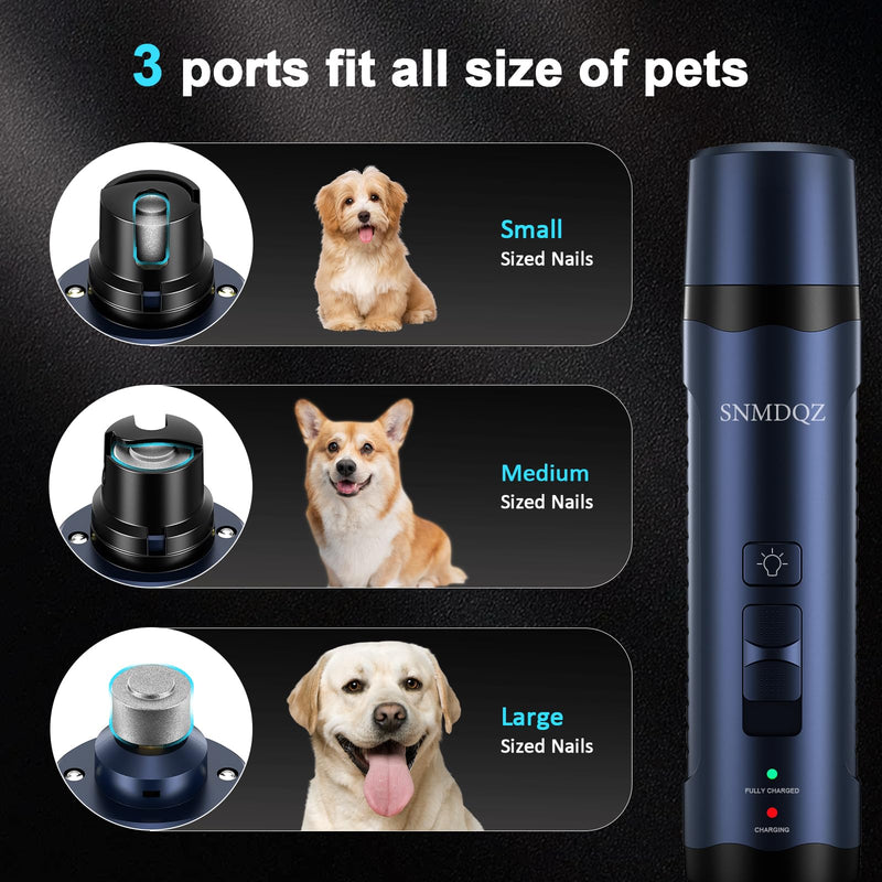Dog Nail Grinder, Dog Nail Trimmers, and Clippers Kit with 2 LED Lights. Super Quiet Electric Pet Nail Grinder, Rechargeable, for Small, Medium, and Large Dogs & Cats, 2 Diamond Grinding Wheels. - PawsPlanet Australia