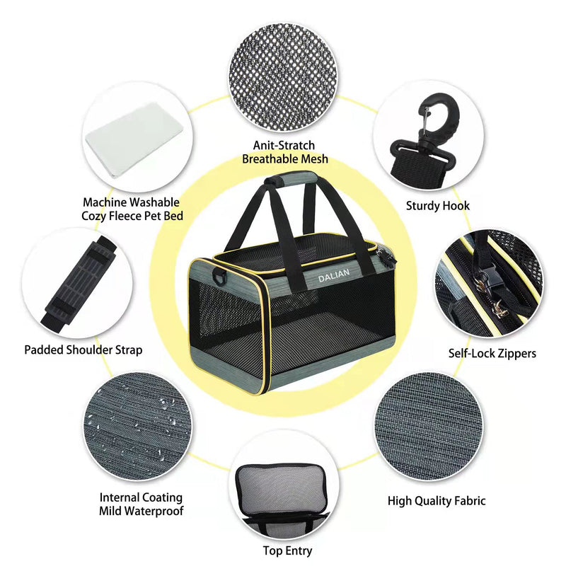 Cat Carrier Airline Approved Pet Carrier,Dog Carrier Soft-Sided Pet Travel Carrier Maximum Pet Weight 17 Pounds 17.5“x10 x10 - PawsPlanet Australia
