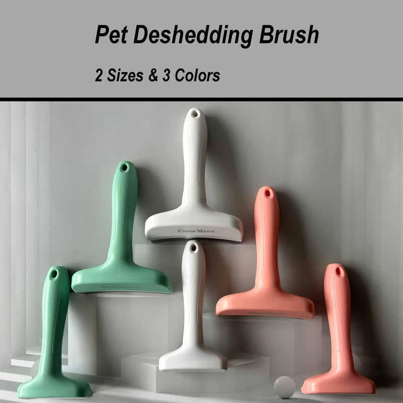 Pet Deshedding Tool with Curve Blade, Cat Grooming Brush, Tight V-shaped Teeth Shedding Comb for Cats and Dogs (Green, Small) Green - PawsPlanet Australia