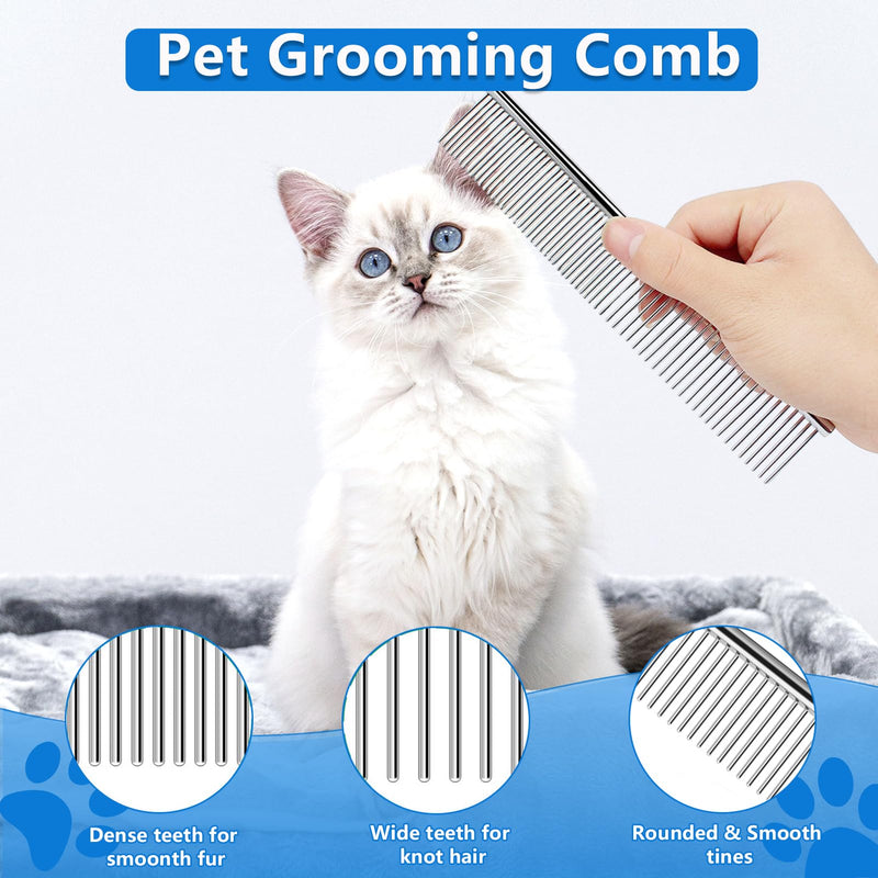 3Pack Dog Brush Grooming Kit -Slicker Dog Brushes for Shedding, Dogs Comb for Grooming, Bath Brush for Pet-Grey Grey