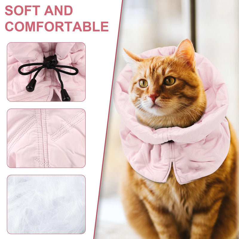 Cat Cone Collar, Soft Adjustable Kitten Recovery Collar for After Surgery Lightweight Puppy Pet Elizabethan Cones to Stop Licking Wound Protective Dog Neck Cover (Pink) - PawsPlanet Australia