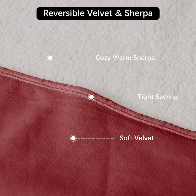 Waterproof Dog Blankets for Large Dogs, Washable Pet Blanket for Indoor Cats, Plush Sherpa Puppy Throw Furniture Protector for Bed Couch Sofa(40"x50",L,Burgundy Red) Burgundy Red 40x50 Inches - PawsPlanet Australia