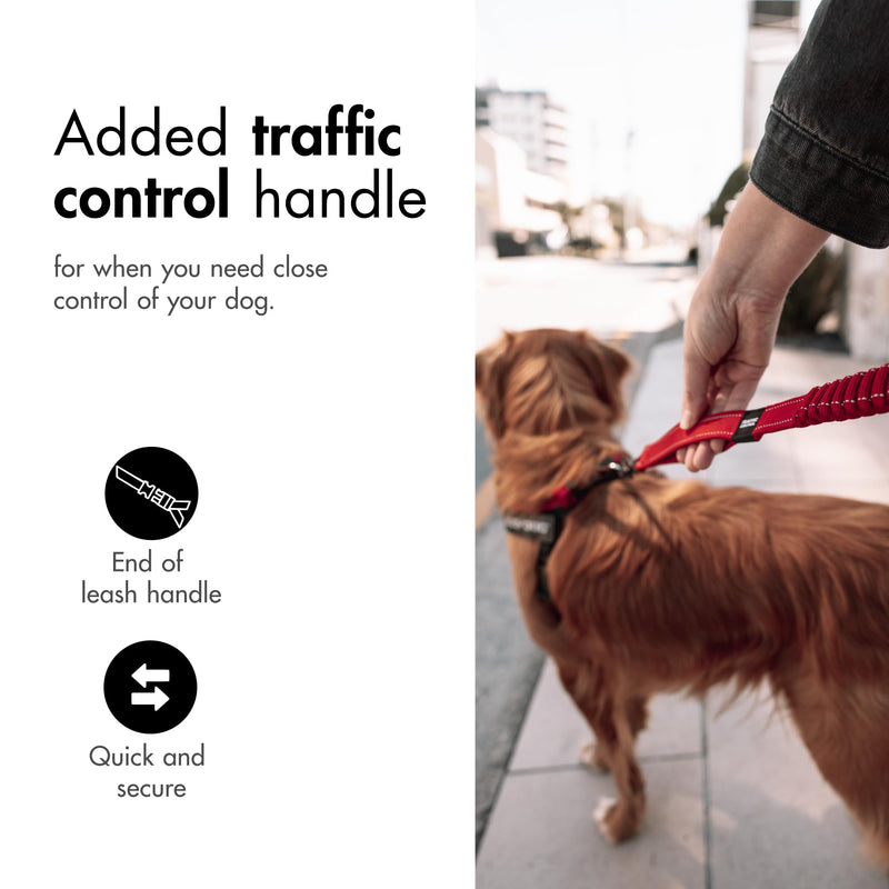 EzyDog Zero Shock Dog Lead - Shock Absorbing - Anti Pull Lead for Medium Dogs, Dog Leads For Large Dogs - Soft Double Handle, Traffic Control, 1.2m – Corduroy - PawsPlanet Australia