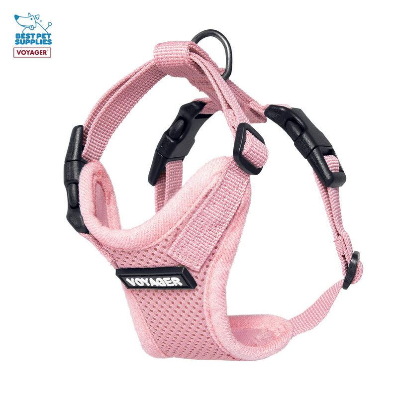 Best Pet Supplies Voyager Step-in Lock Pet Harness w Reflective Pet Leash Combo Set with Neoprene Handle 5ft - Supports Small, Medium and Large Breed Puppies/Cats - Pink, XXS Harness Leash Set (Pink) XXS (Chest: 11.5 - 14")
