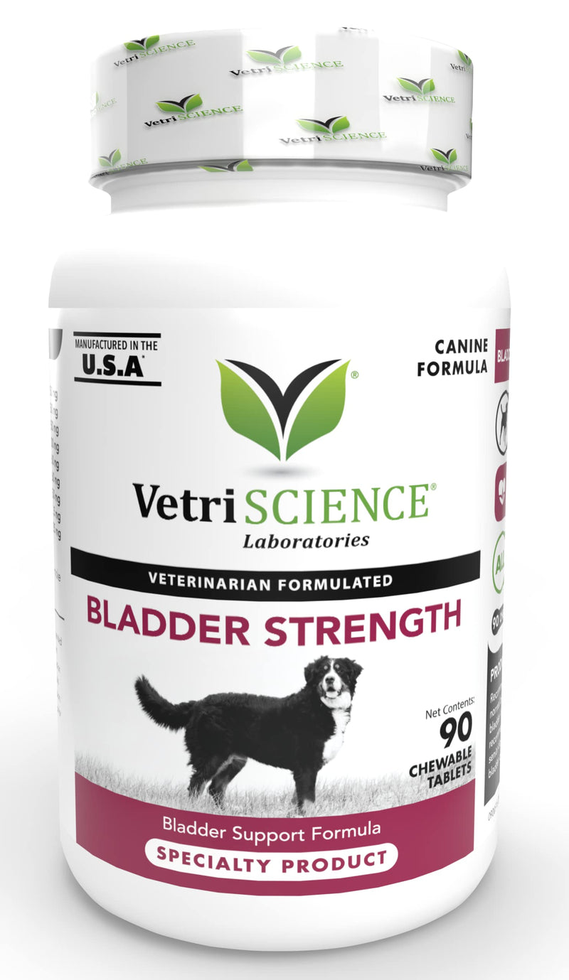 VetriScience Bladder Strength Supplement for Dogs – Vet Recommended Bladder Supplement for Spayed and Senior Dogs, UT Health, Bladder Control, Prevent Bladder Crystals and Stones 90 Tablets