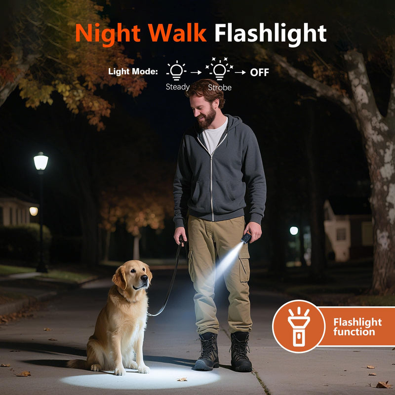 Dog Bark Deterrent Devices, Anti Barking Device for Dogs with Dual Emitters, 35 ft Range, LED Flashlight, Rechargeable Handheld Trainer, Safe & Effective, Stop Neighbors Dog - PawsPlanet Australia