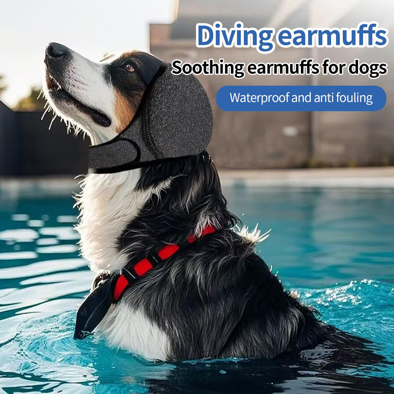 Dog Ear Protectors, Adjustable Dog Ears Cover Dog Ear Muffs Noise Protection Comfortable Quiet Dogs Calming Pet Snood Ear Covers for Thunder Fireworks Vet Visits(M)