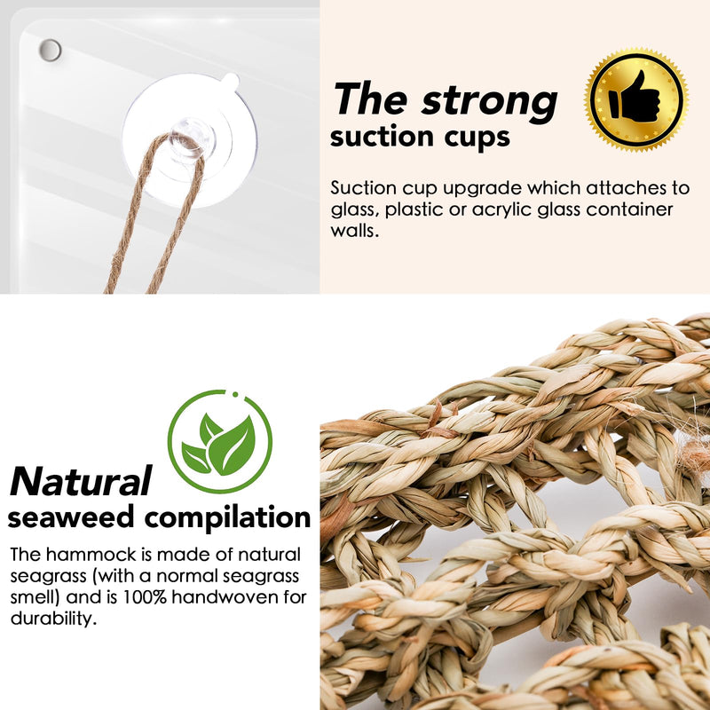 Hermit Crab Toys, Seagrass Hammocks and Hermit Crab Ladder Bridges Set with Small Brush, Hermit Crab Accessories are Perfect Decorations and Accessories for Aquariums and Tanks. Small Pet Safe - PawsPlanet Australia