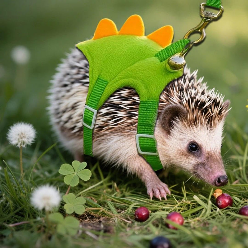 1 Pack Dinosaur Shaped Ferret Harness and Leash Set Hedgehog Hamster Leash Guinea Pig Harness Adjustable Hamster Clothes Outfits Hedgehog Accessories Green - PawsPlanet Australia
