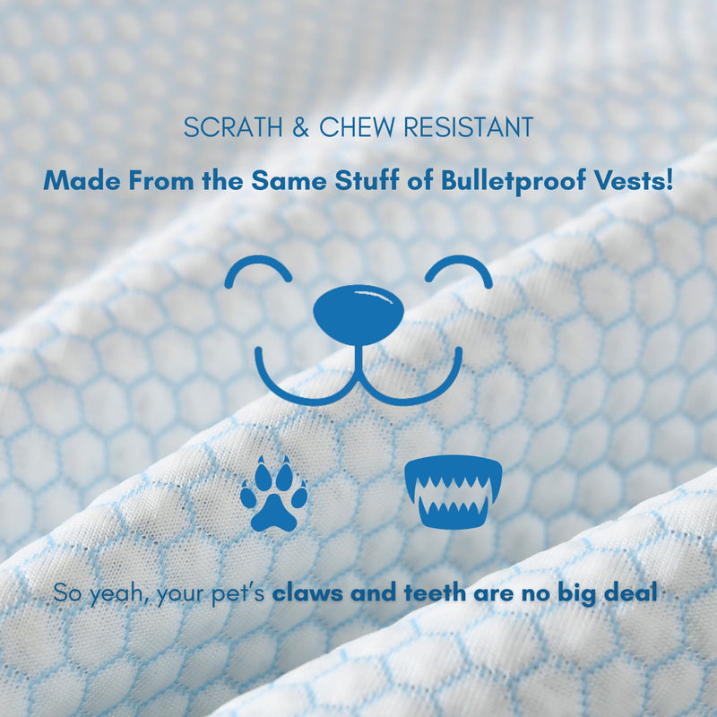 petfelix Dog Cooling Mat, Chew & Scratch Resistant QMAX>0.5 for Medium to Large Dogs Up to 50 lbs, L 35''*26'' Machine Washable Non-Skid Portable Easy to Fold Crate Pad Large - 35x26 Iches - PawsPlanet Australia
