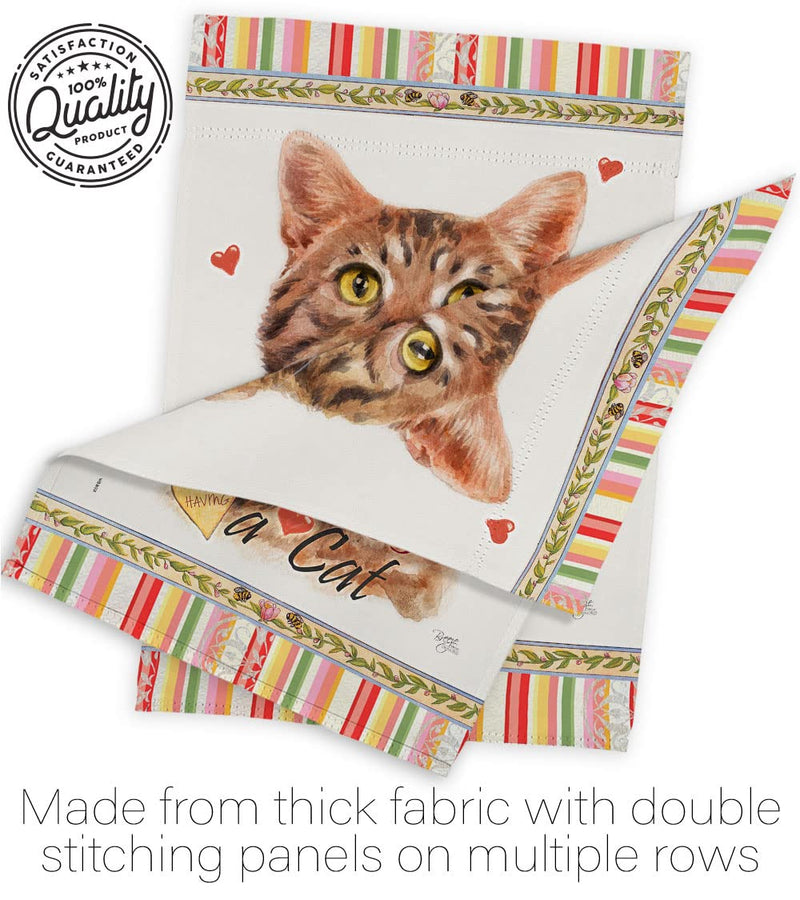 Breeze Decor American Short Hair Happiness House Flag Pack Cat Kitten Meow Spoiled Paw Fur Pet Nature Farm Animal Creature Support Our Troops Banner Small Garden Yard Gift Double-Sided, Made in USA - PawsPlanet Australia