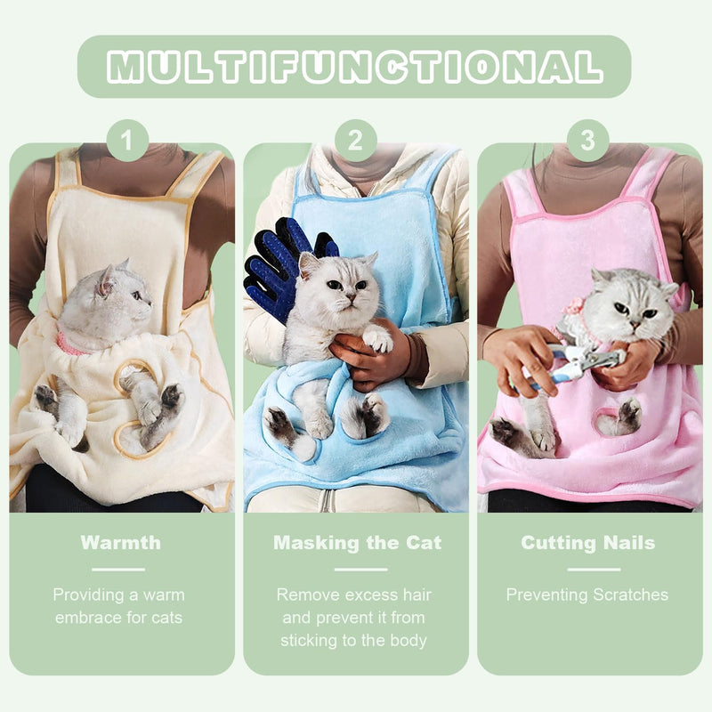 La La Pet®Adjustable Cat Apron Carrier with Holes Pet Cat Carrier Sleeping Pouch Pet Carrier Sling Cat Carrier Pouch for Small Sized Animals Blue - PawsPlanet Australia