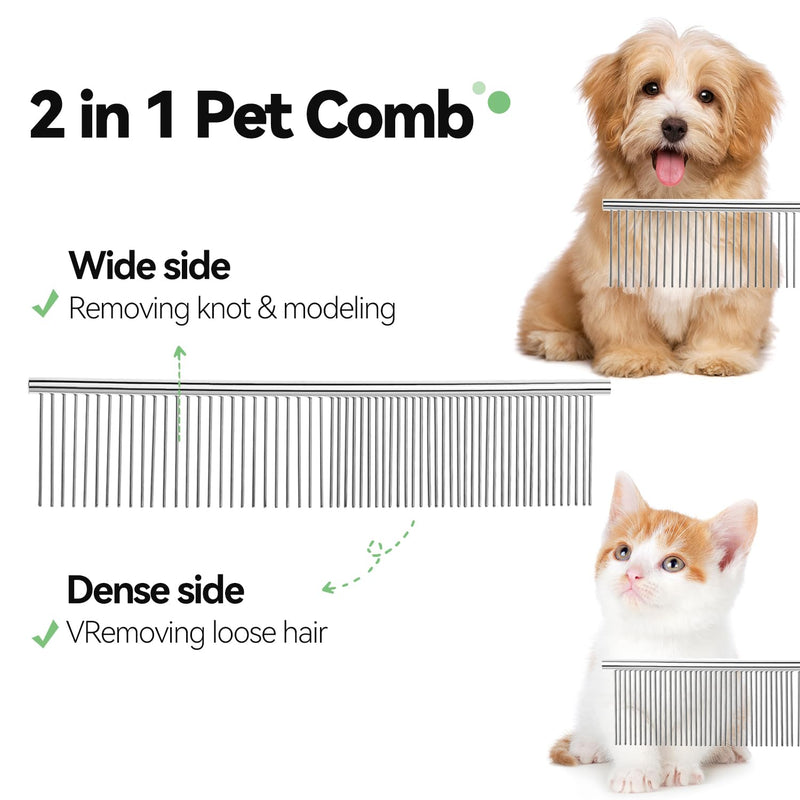 Dog & Cat Brush,Pet Grooming Kit 4PCS- Dog Brush for Shedding| A Pair Pet Hair Removal Gloves| Metal Comb for dog.Removes Undercoat, Loose Hair, Tangled, Dirt and Massages. All hair Types 4PCS-Green - PawsPlanet Australia
