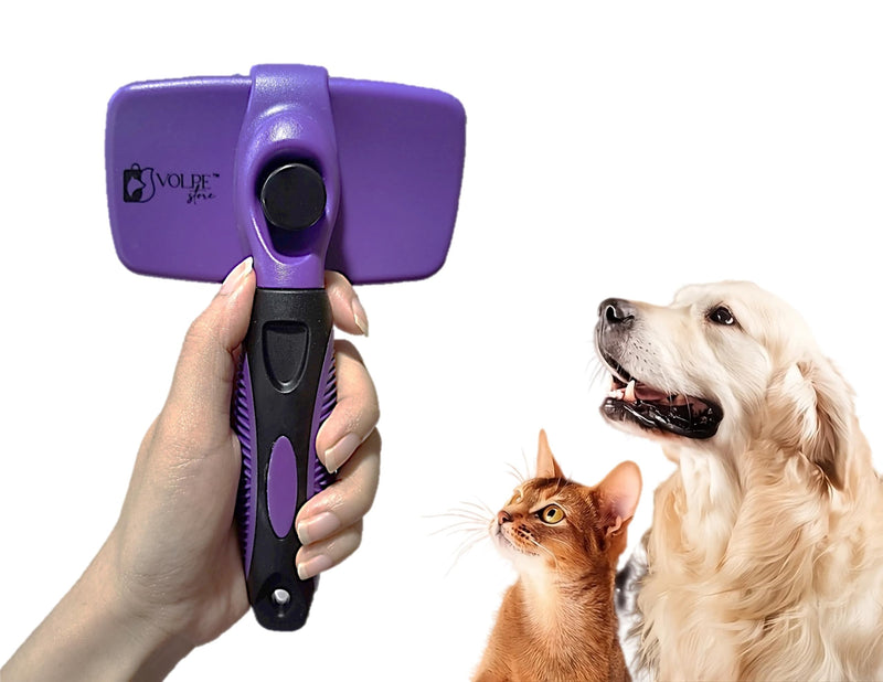 Volpe Cat Brush, Dog Brush, Furminator For Dogs, Dog Brush For Shedding,Cat Brushes For Indoor Cats,Dog Hair Remover, Deshedding Fur Removal,Purple Purple - PawsPlanet Australia