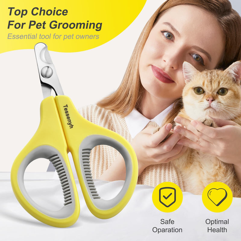 Professional Cat Nail Clipper, Stainless Steel Cat Nail Trimmer for Small Animals, with Sharp Blade and Anti-Slip Handles for Safe and Effective Grooming - PawsPlanet Australia