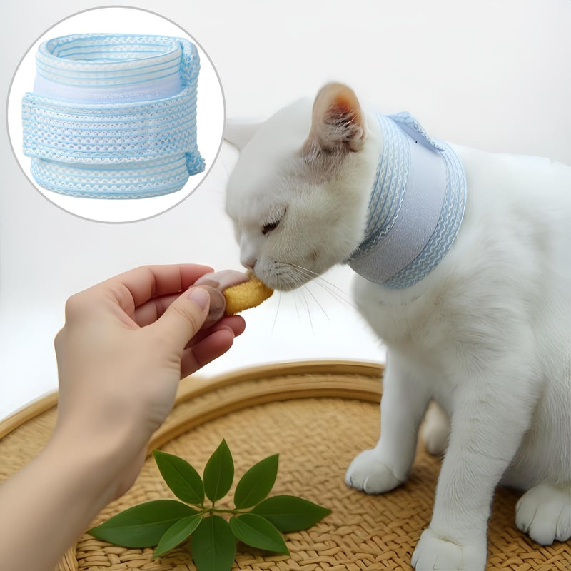 Cat collar as an adjustable protective bandage, gentle neck brace for cats with lick protection for sensitive areas, breathable cat collar, comfortable neck braces for cats with soft protection