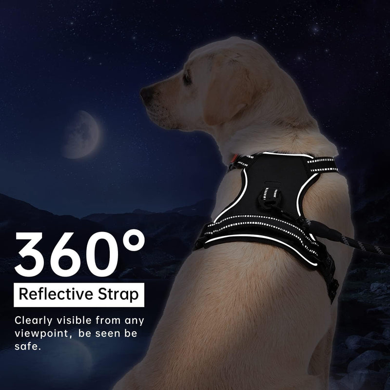 No Pull Dog Harness, Reflective Comfortable Vest Harness with Easy Control Handle Adjustable Soft Padded Pet Vest for Small to X-Large Dogs (Purple, Small (Approx Weight:8.81-16.53 LB)) Purple - PawsPlanet Australia