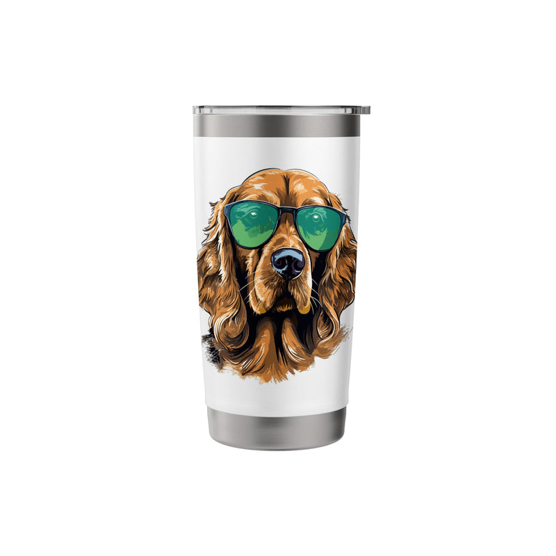 Cocker Spaniel Dog Breed Pet with Sunglasses Cute Graphic Stainless Steel Insulated Tumbler 20 Ounces White - PawsPlanet Australia