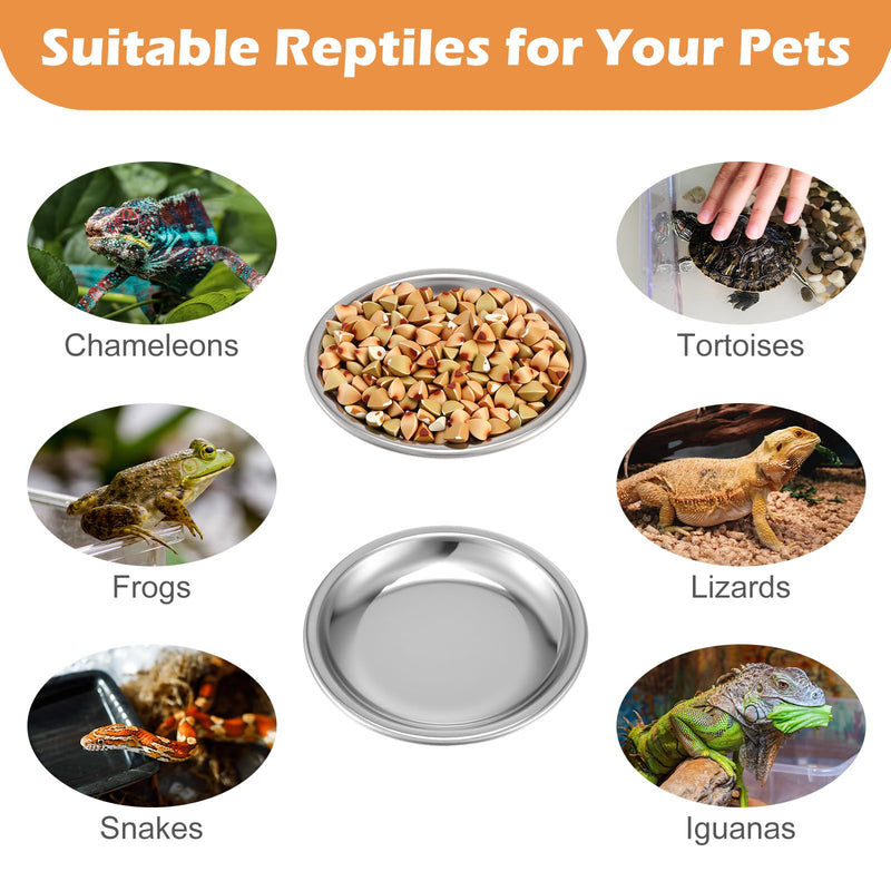 6 Pcs Hermit Crab Food and Water Bowl, Small Food Dish Water Dish Tiny Stainless Steel Feeding Dishes for Hermit Crab Cricket Snail Gecko Insect - PawsPlanet Australia